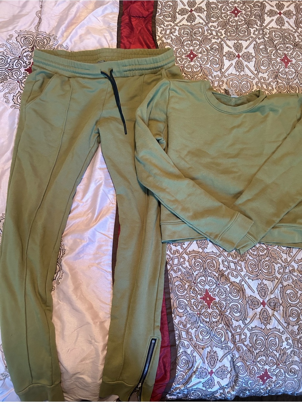 Olive Green Women's Skinny Leg Jogger Set XL